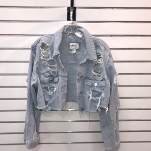 ‼️FLASH SALE‼️Distressed Cropped Denim Jacket